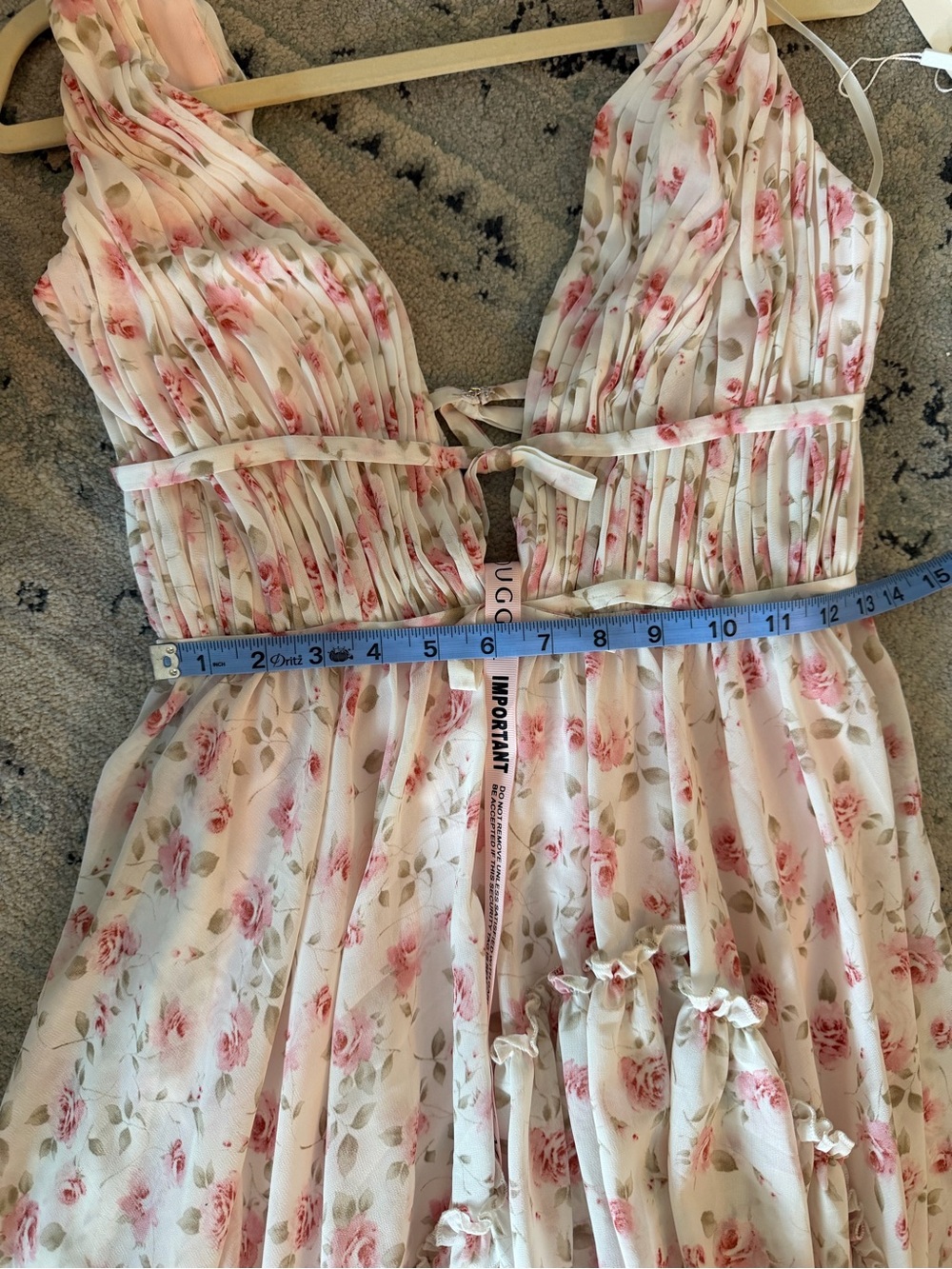 NWT Mac Duggal Multicolor Floral Print Sleeveless Ruffled High-Low Gown pink - Picture 8 of 14